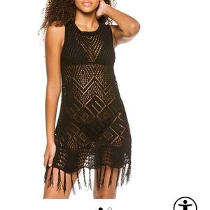 Elegant Black Crochet Dress